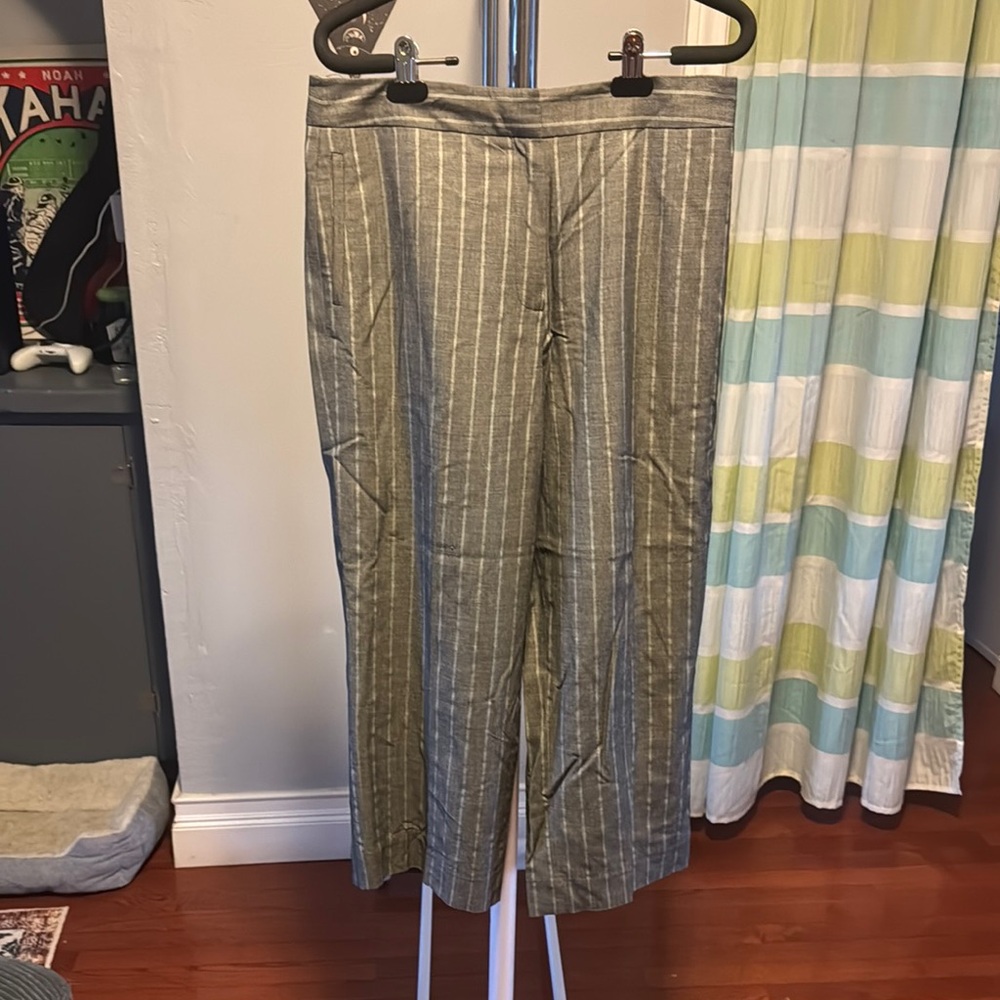 Anne Klein Gray Dress Pants with Pinstripes